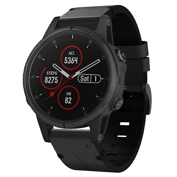 Læder Urrem Til Garmin Fenix 5S Plus Til Garmin Fenix 5S Plus[HK] Black