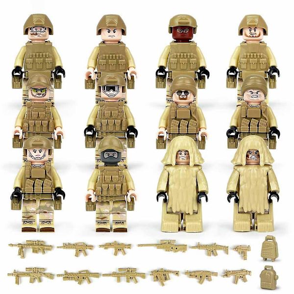 Militär Minifigurer Set, Armé Soldat Bygg Leksaker, Swat Minifiguren Serie[HK]