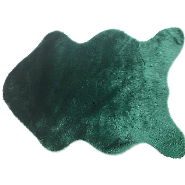 Fluffy Faux Fur Geometrisk Stue Soveværelse Dekoration[HkkK] Green