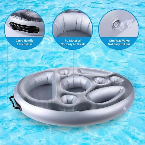 Pool Float Uppblåsbar Hållare för Muggar och Frukt