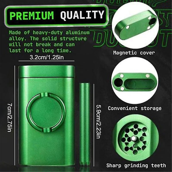 Alt-i-ett Dugout Grinder Oppbevaringsboks Med Mini Grinder Alt-i-ett[HK] BLACK