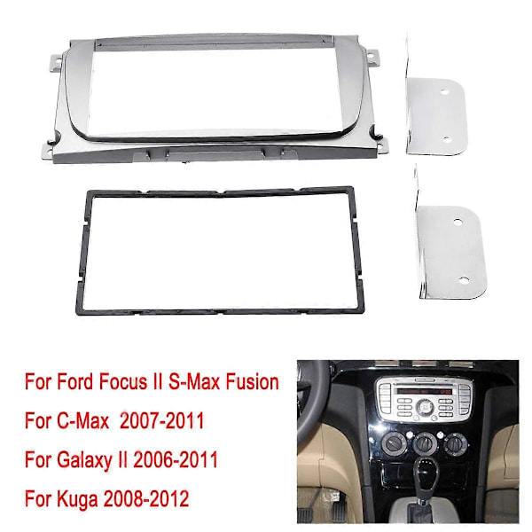 2Din Autoradion DVD-paneelin audiokiinnityssarja Focus II Mondeo C-Max Galaxy II Kuga[HK] silver