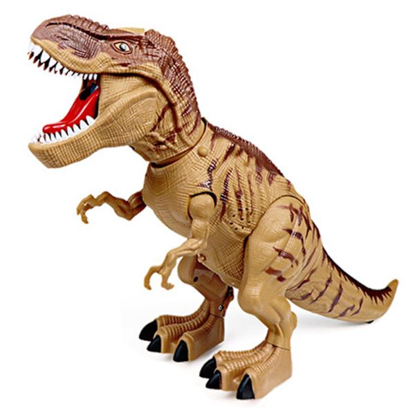 Elektronisk gående dinosaurie T-Rex, lägger ägg, rytande ljud, realistisk Tyrannosaurus, leksak för pojkar barn i åldrarna 3+[HK] brown