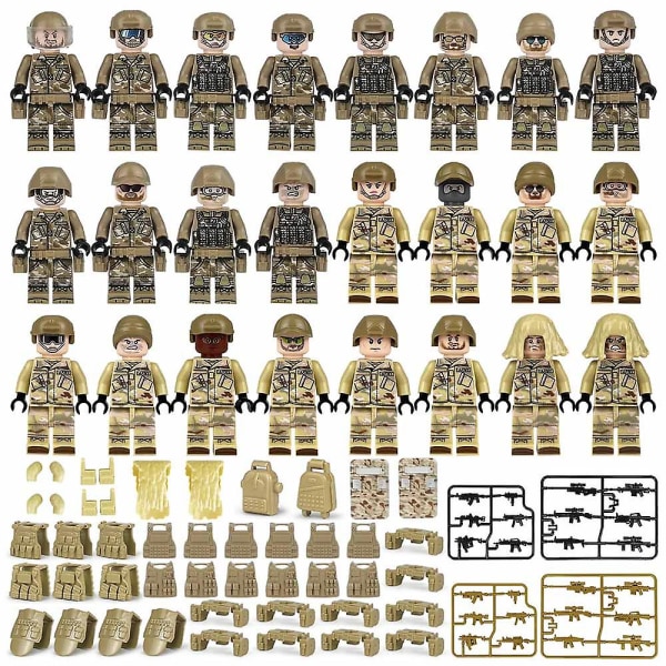 Sett med militære minifigurer, byggeleker for hæren, swat minifigurer-serien[HK]