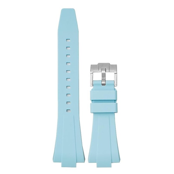 11MM 12MM Silikoni Ranneke Tissot PRX Super Gamer -sarjan kelloihin [HK] Light Blue