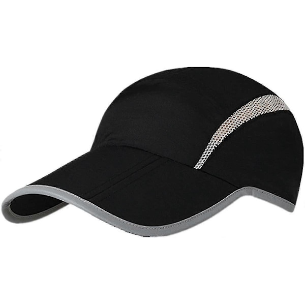 Sammenleggbar sportscaps med netting og refleksstripe, pustende solskjerm[HK] Black