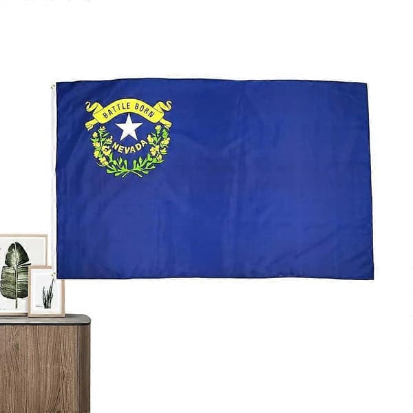 Statsflagg for vegg brodert sydd stort flagg polyester med messingmaljer falmesikkert hagedekorasjoner [HK] Nevada flag