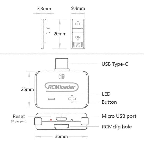 V5 RCM Loader Auto Clip Jig Tool för Switch NS-konsol med USB-kabel inbyggt program [NC]