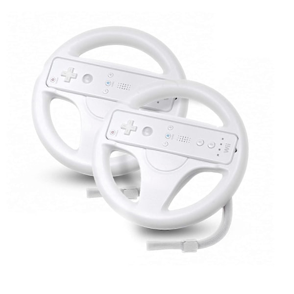 Mario Kart Rat Kompatibelt med Nintendo Wii, 2 Sæt Hvid Farve Bundle[HK]
