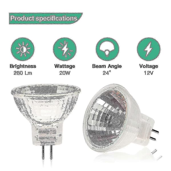 12V dimbara GU4 halogenlampor 20W 2700K varmvit 12-pack för hemmet