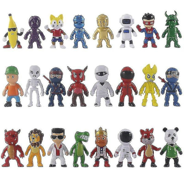 Pvc Stumble Guy Battle Game Karaktärsmodell Juguetes Stumble Guys Anime Action & Leksaksfigurer Set För Barn Födelsedag [xh][HK] B 16Pcs