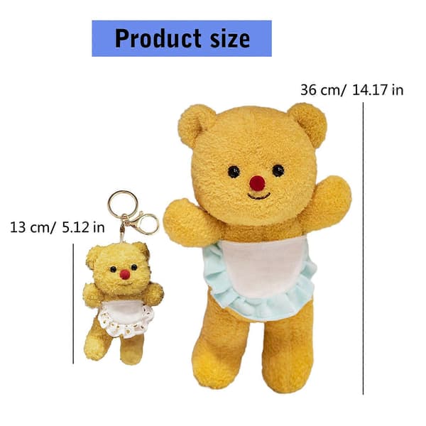 Söt björndocka smörfylld leksak kramdocka bomullsfylld ensamhetströstleksak för flickor småbarn barnrum 13cm[HK] 13cm