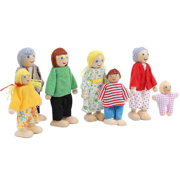 Familjedockor i Tall, Miniatyrfigurer, Leksakssats, Ornament, Pedagogisk Dockhustillbehör, 1 [HK]
