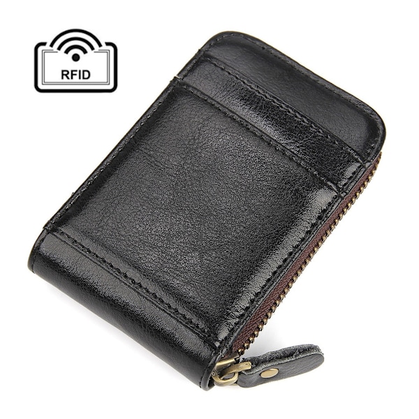 INF RFID-korttikotelo lompakko Aitoa nahkaa Musta[HK]