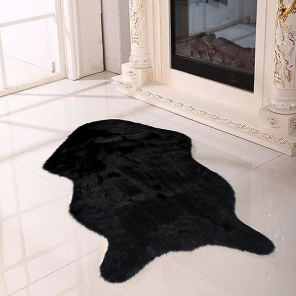 Fluffy Faux Fur Geometrisk Stue og Soverom Innredning[HkkK] White