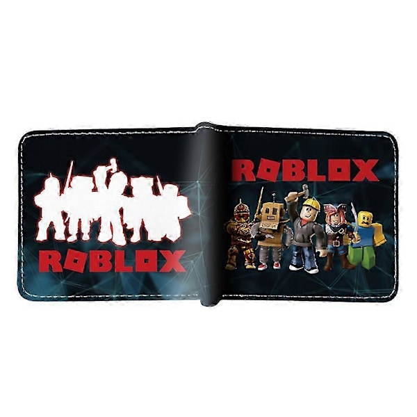 Roblox PU Læderpung Børn Drenge Piger Kort Bi-fold Punge Kortholder Møntpung [HK] C