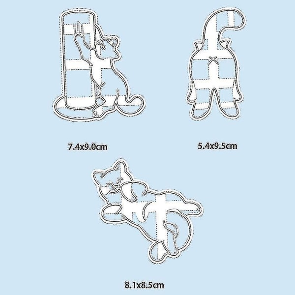 1/3 stk Kattkjeksformer Kitty Butt Form DIY Kjekskjeksform Stempel Bakeware[HkkK] C