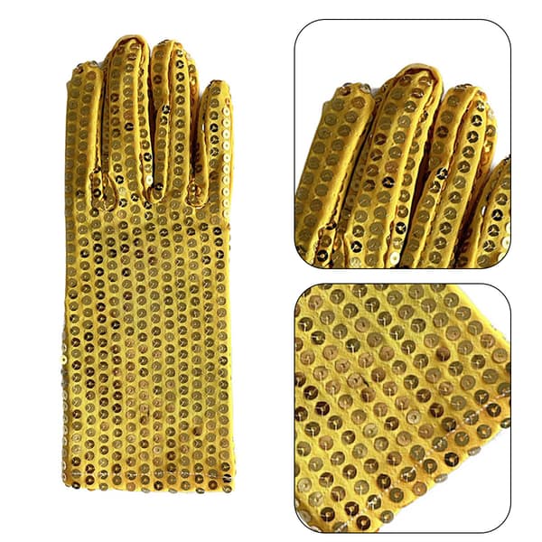 Glitrende scenhandsker til forestillinger og natdans - Glitrende paletdesign[HK] golden
