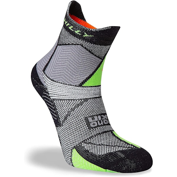 Marathon Fresh Unisex Løbesokker,[HK] Large Black/Grey/Lime Green