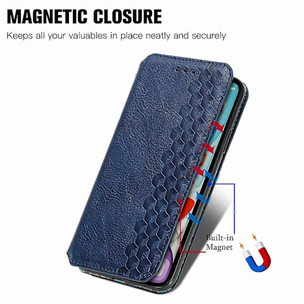 Samsung Galaxy A05s 4G Nahkakotelo, kohokuvioitu vinoneliökuvio, lompakkokotelo [HK] Style B Multicolor