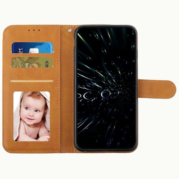 För Xiaomi Redmi Note 14 5G Fodral Ställ Flip Skyddande Läder Telefonskal - Svart[HK] Yellow Multicolor