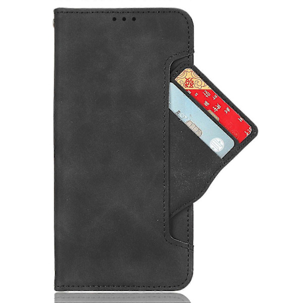 För Samsung Galaxy A55 5G Läder Telefonfodral Flera Kortplatser Ställskydd -[HK] Samsung Galaxy A55 5G Black