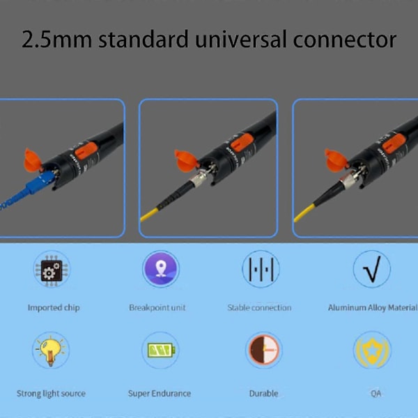 Fiber Optisk Visuel Fejlfinder 10MW 10KM Fiber Lys Tester VFL Tester Kit[HK]