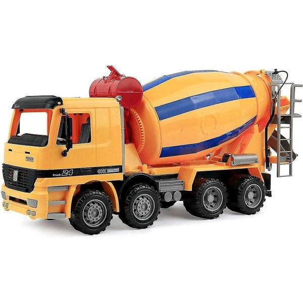 14 Inch Extra Large Cement Mixer Truck Friction Powered Large Construction Vehicle Toy For Kids Pret[HK]