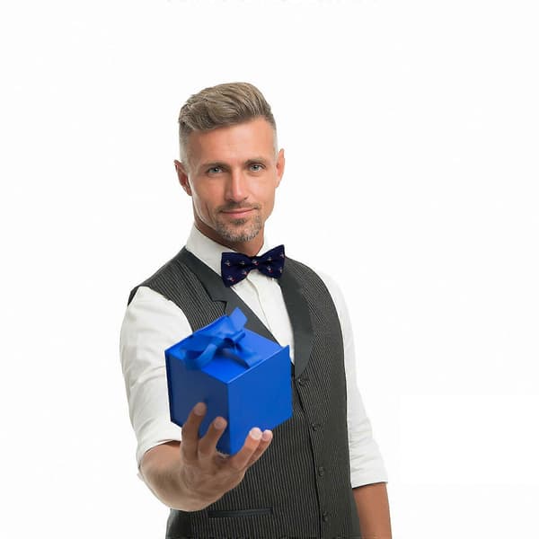 Julfluga Blå Elegant Fluga för Män Festkläder Accessoar[HK]