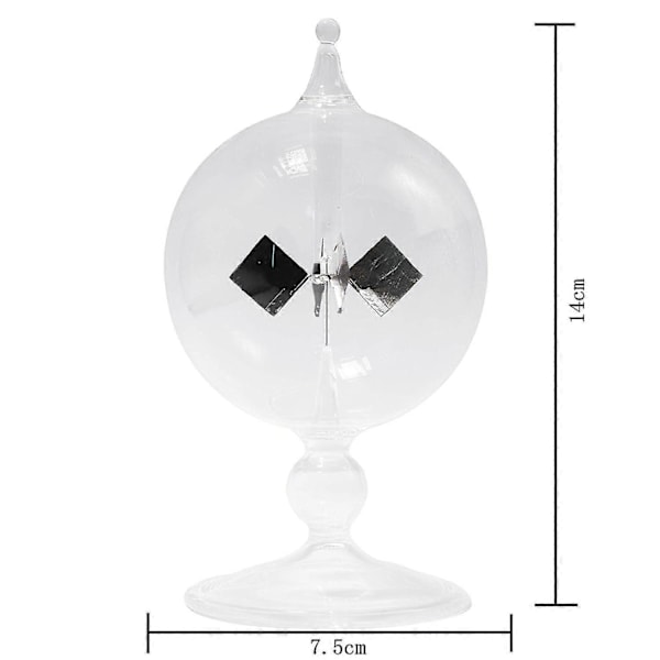 Klar Solenergi Radiometer Solljus Energi Snurrande Vingar Glas Radiometer Vetenskap Pedagogisk Ljuskvarn[HK]
