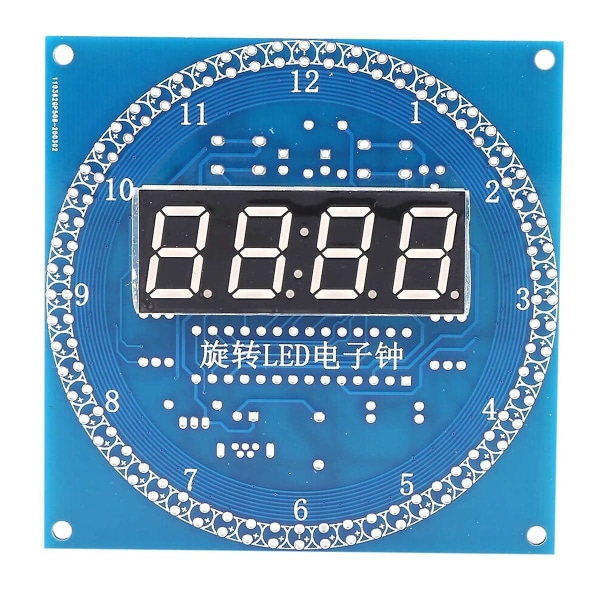 Gør-det-selv roterende elektronisk ursæt Elektronisk kredsløb Basic Eksperimentel Kit Led Display Alarm Clock ([HK])