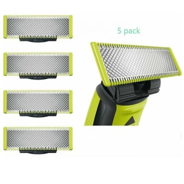For Philips OneBlade - Erstatningsblader for OneBlade elektrisk barbermaskin/trimmer, solid rustfritt stål, kutter, styler og barberer, pakke med 5 [HK]