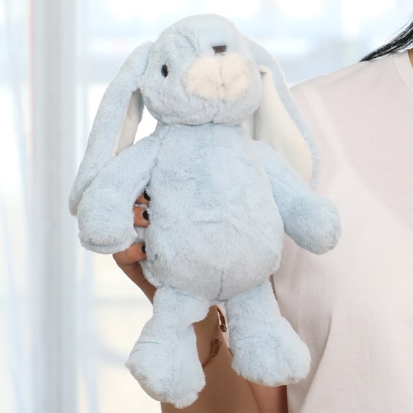 Plyschdocka, plyschleksak, barnfödelsedagspresent, söt docka för flicksäng, kanin med lång öron[HK] 30 cm blue stuffed rabbit