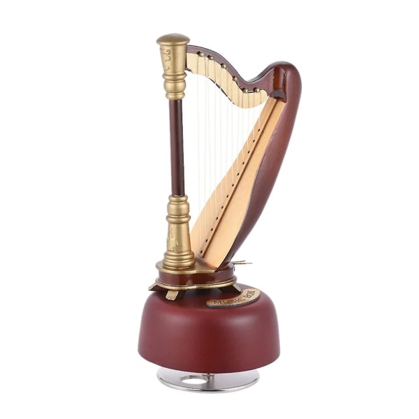 HKK Miniature Harpe Musikdåse til skrivebordsdekoration og gaveuddeling