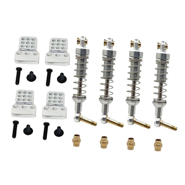 1/16 RC Bil Støtdempere Oppgraderinger Solid Aluminium Erstatning Reservedeler[HK] Silver
