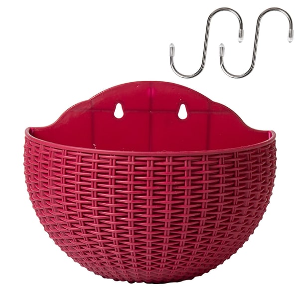 Väggmonterade Blomkrukor Blomkruka Present Balkong Halvcirkelformad Inomhus Utomhus Heminredning Hängande Europeisk Stil Vas[HkkK] Wine red small  size