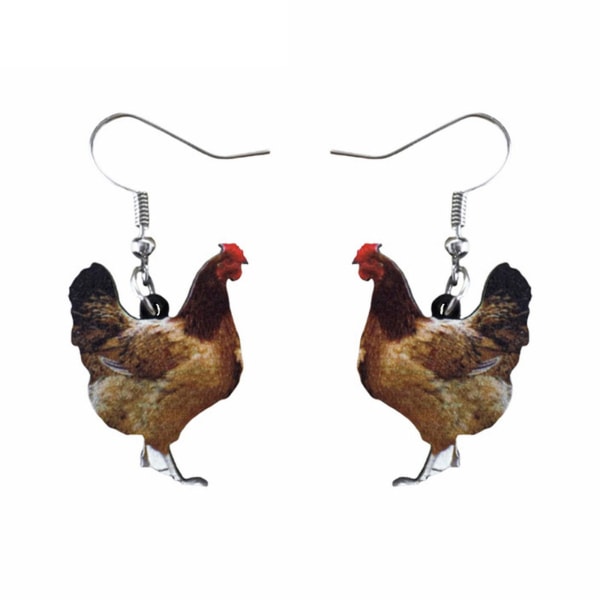 Akryl söta höna kyckling örhängen retro stil dinglar Drop mode bonddjur