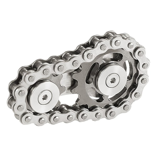 Cykelkedjefidgetspinner Gyro i rostfritt stål silverblack