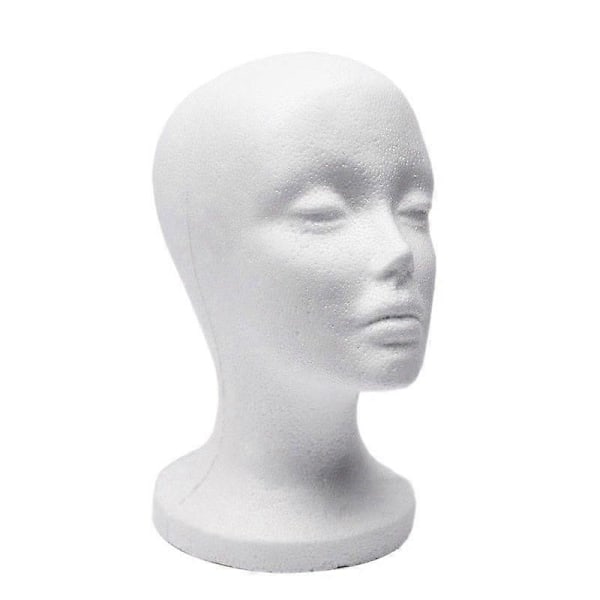 Skum Mannekänghuvud Modell Solglasögon Glasögonställ Hatt Keps Displayhållare Headset Mannekänghuvud Displayställ Rack[HK] white