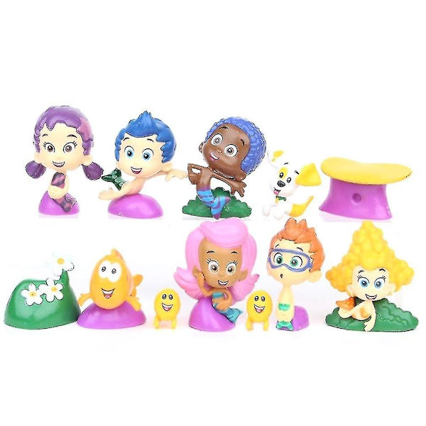 12 st Bubble Guppies små figurer leksaker Wigslar[HK]
