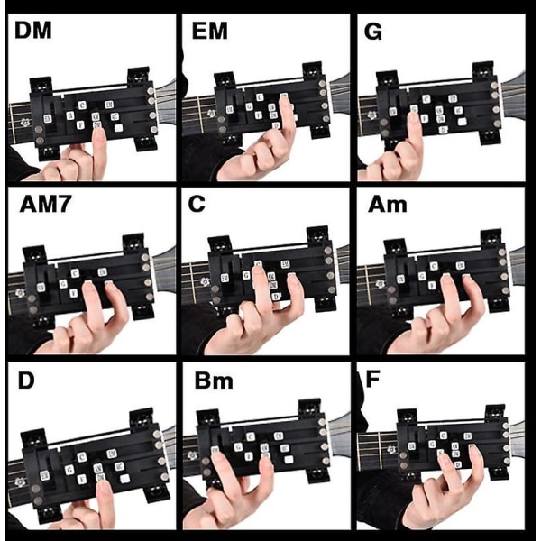 Opgraderet One-key Guitar Chord Trainer Chord Learning Assisted Tool 25 Chords For Begyndere([HK])