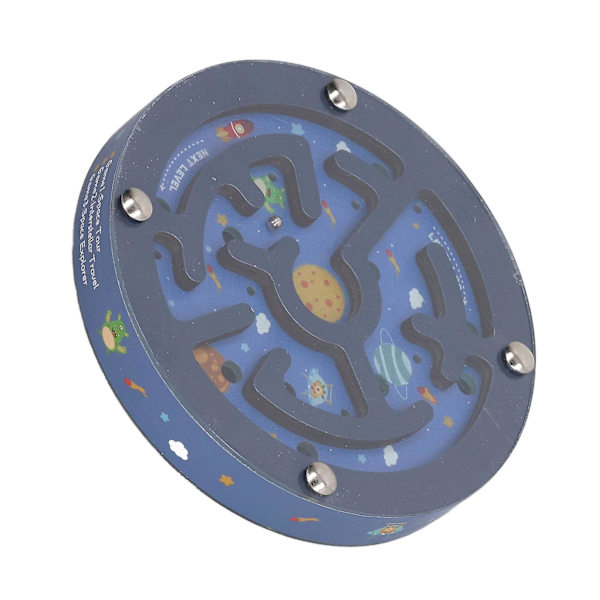 Tasapainolabyrinttipeli Kaksipuolinen Koulutuspyöreä Kannettava Puinen Pallon Labyrintti Puzzle Lautapeli Lapsille[HK] Blue Sky