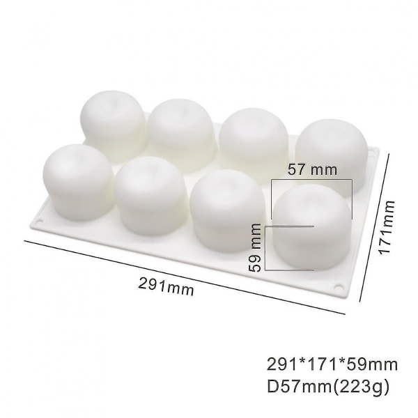 8-huls Æbleformet Silikonkageform, 3D Silikonbageform til Cupcakes, Konditori, Dessert, Mousse [HK]