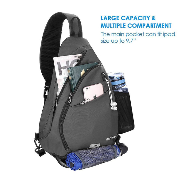 Waterfly Sling Bag Crossbody Rygsæk: Over Shoulder Daypack Casual Cross Chest Side Pack[HK]
