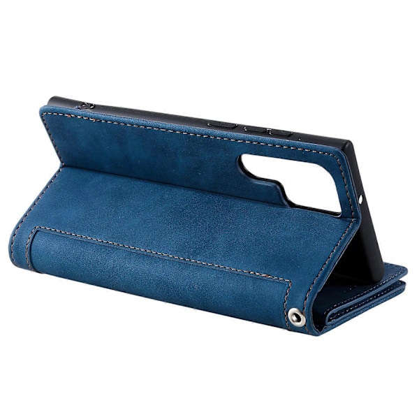 Til Samsung Galaxy S25 Ultra Etui PU Læder Telefon Cover med Lynlås Pung 9 Kort Slots[HK] Style B Multicolor