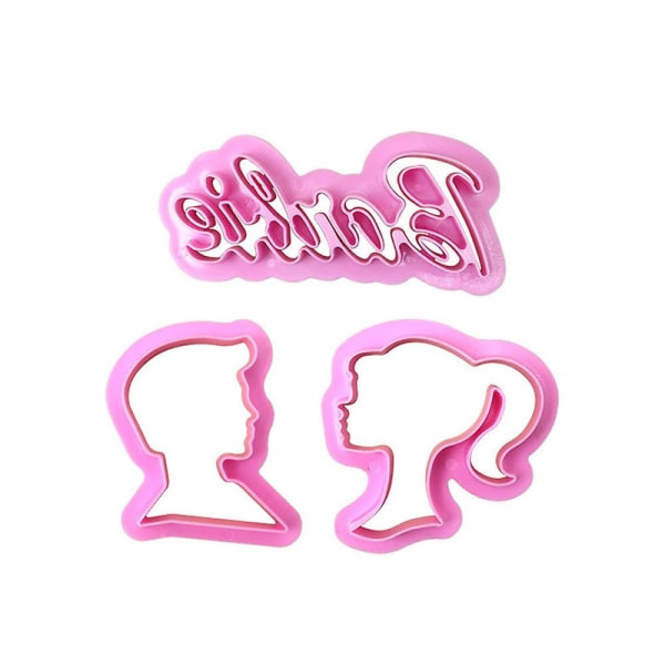 Barbie Huvud Stämpel Flickor Kakform Set 3d Tryckt Tårta Choklad Fondant Form Gjutform Köksverktyg[HK] 10Set