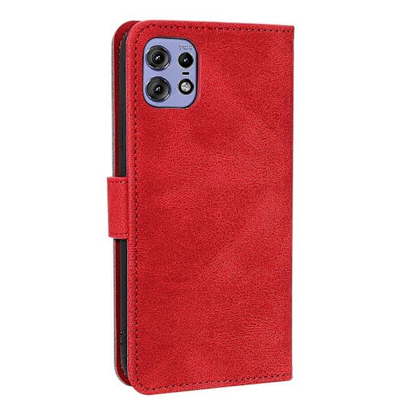 Motorola Edge 50 Pro 5G -kotelo, nahkainen suojakotelo [HK] Red