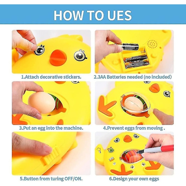 Påskäggsmaskin, Påskäggsdekorationskit, DIY Påskäggsdekorationsmaskin med snurra, Äggmålnings- och färgningsmaskinleksak med [HK]