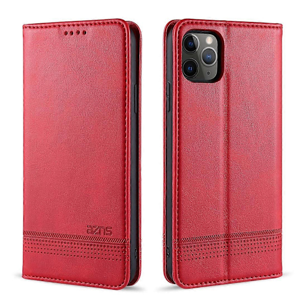 Læder Etui til iPhone 12 / 12 Pro[HK] Red