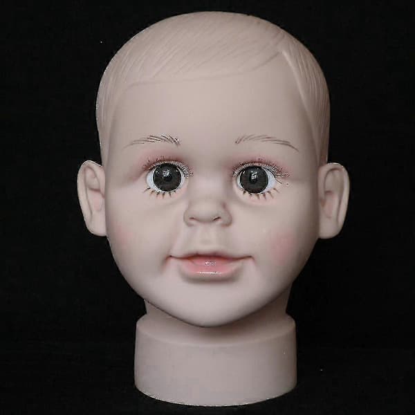 Liten gutt utstillingshode i PVC for barn, hattutstillingsform, hodeplaggsholder L
